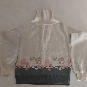 Janie and Jack Cream and Gray Turtleneck Sweater